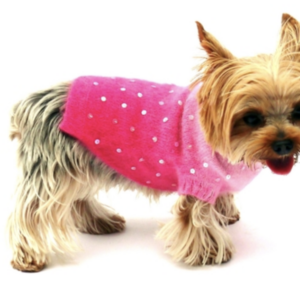 Dog Squads Pink Angora Turtleneck Sweater
